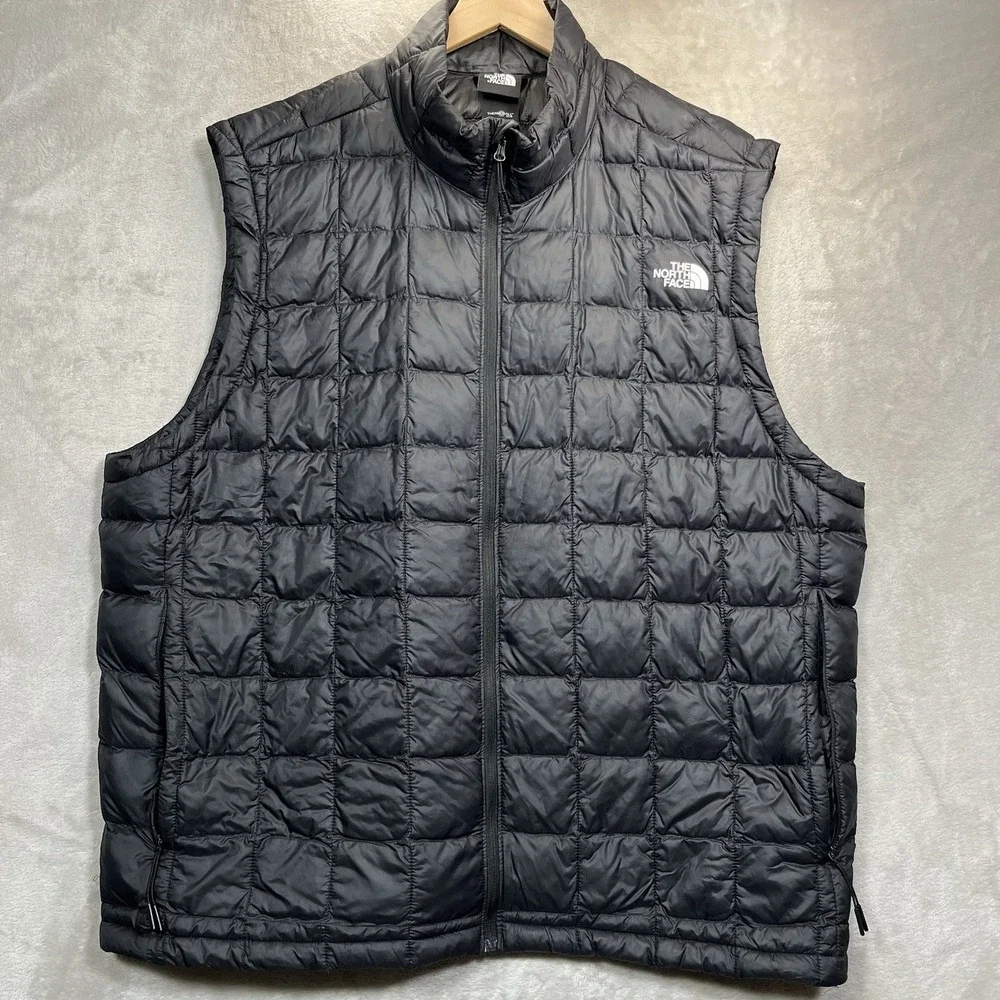 The North Face Thermoball Vest Mens 2XL Black Quilted Puffer Full Zip